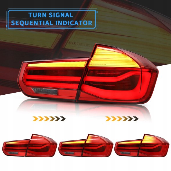 VLAND ZBM191509SET Комплект задніх ліхтарів Vland LED з динамічним покажчиком повороту для BMW 3 F30 2011-2018 Рестайлінг FL LCI
