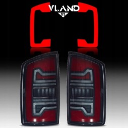 VLAND YHB-DG-8091 02-06 DYMIONE DODGE RAM 2002-2006 ЗАДНІ ЛІХТАРІ КОМПЛЕКТ LED ЄВРОПА ЖОВТИЙ ПОВОРОТНИК ДИМЧАСТІ