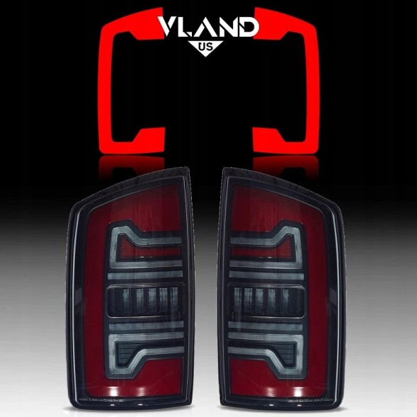VLAND YHB-DG-8091 02-06 DYMIONE DODGE RAM 2002-2006 ЗАДНІ ЛІХТАРІ КОМПЛЕКТ LED ЄВРОПА ЖОВТИЙ ПОВОРОТНИК ДИМЧАСТІ