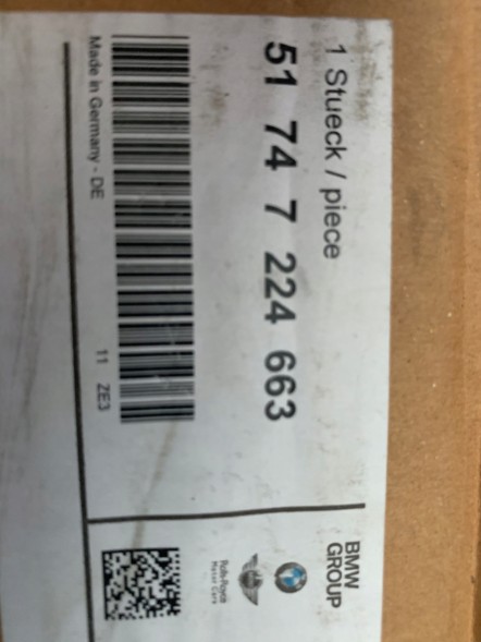 BMW OE 51747224663 Повітряний канал впускний BMW F06,F12,F13 ОРИГІНАЛ