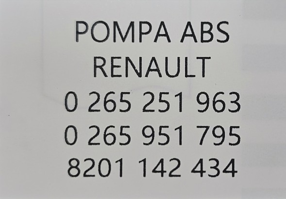 Renault OE 8201142434 RENAULT 123AUTOCZESCI НОВИЙ ОРИГІНАЛЬНИЙ НАСОС ABS RENAULT KANGOO III - 8201142434