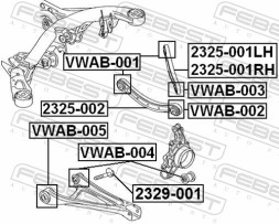2329 001 FEBEST Болт підвіски з ексцентриком