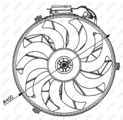 NRF 47028 Вентилятор радіатора 47028 nrf bmw 3 e36 250w