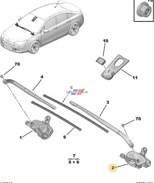 PSA 6405LE Двигун склоочисника передній лівий 6405le citroen c5 ii оригінал