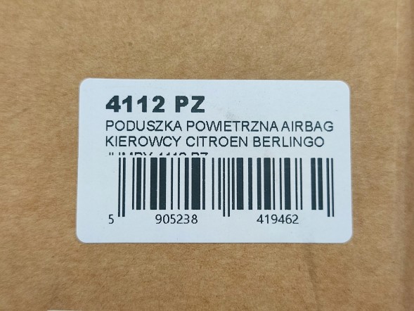 Китай ПОДУШКА AIRBAG ВОДІЯ CITROEN BERLINGO MULTISPACE (B9) 2008-... 4112PZ