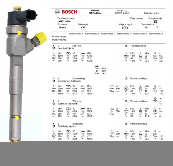 Bosch 0 445 110 524 Bosch паливний інжектор cr електромагнітний alfa mito fiat bravo, doblo, 500 lanc