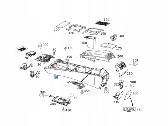 Mercedes-Benz OE A20468001507K43 ОРГ НАКЛАДКА ЦЕНТРАЛЬНОЇ КОНСОЛІ MERCEDES C W204