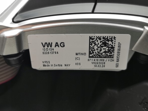 Volkswagen OE 571419089J, DWP542853OE Багатофункціональне шкіряне кермо з пелюстками VW T-Roc Tayron 571419089J Нове