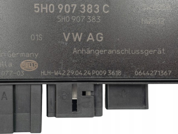 Volkswagen OE 5H0907383C JP24 МОДУЛЬ БЛОКУ КЕРУВАННЯ ФАРКОПОМ ДЛЯ AUDI SEAT SKODA VOLKSWAGEN 5H0907383C