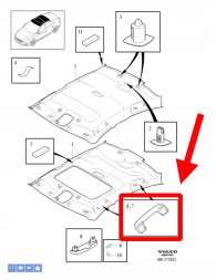 Volvo OE 39834460 Volvo OE РУЧКА ДАХУ ПЕРЕДНЯ VOLVO XC90 2016- S90L S60 V60 V40 OEM/OE 39834460