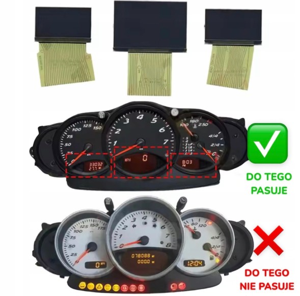 Китай WYŚWIETLACZ LCD PORSHE 911 996 BOXTER 1996-2002 DESKI ROZDZIELCZEJ РК-дисплей Porsche 911 996 Boxster 986 1996-2002 для панелі приладів