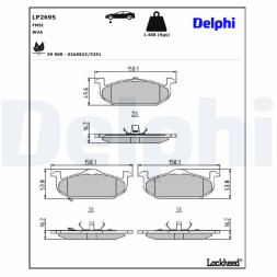 LP2695 DELPHI Комплект гальмівних колодок дискові