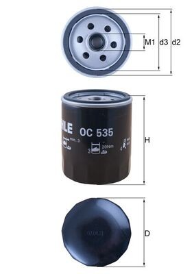 OC535 MAHLE ORIGINAL Фільтр мастил
