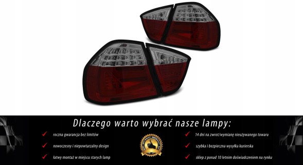 V-maxzone Part VR-2480 СВІТОДІОДНІ ЛАМПИ ЗАДНІ ДЛЯ BMW E90 2005-2008 SMOKE LED