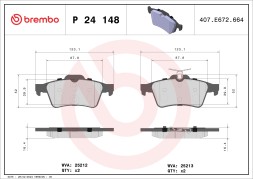 P24148 BREMBO Комплект гальмівних колодок з 4 шт дисків