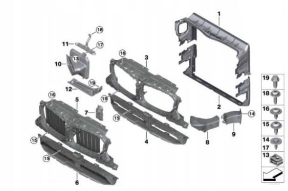BMW OE 51747493167 Bmw oe двигун заслінки повітря контролер верхньої жалюзі aktive 51747493167