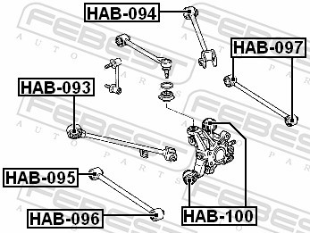 HAB 094 FEBEST САЙЛЕНТБЛОК ЗАДНЬОЇ ТЯГИ