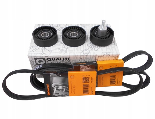 QP 11 28 1 435 59, 11 28 1 432 104, 6PK1733, 5PK950 3x НАТЯЖНИЙ РОЛИК 2x РЕМЕНЬ BMW 3 E46 316i Ci 318i