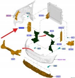 Ford OE LB3B-19E670-BA, LB3Z19E670B НАПРАВЛЯЮЧА ПОВІТРЯ ПЕРЕДНЯ ПРАВА RANGER 2021- OEM 2517159 _ LB3B-19E670-BA