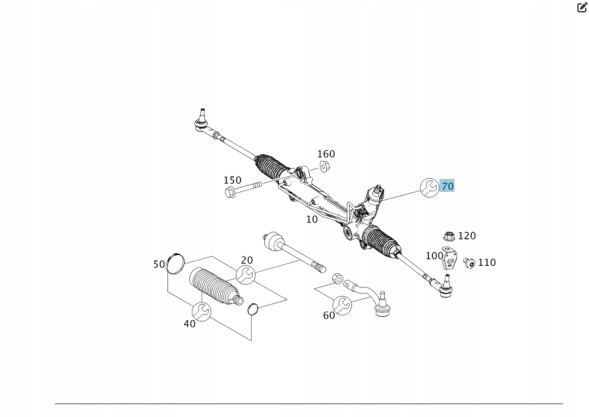 Mercedes-Benz OE A9064603100 Ремкомплект рульової передачі mercedes 900 906 907