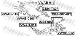 2398 007 KIT FEBEST Болт підвіски з ексцентриком