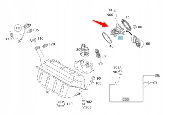 Mercedes-Benz OE MERCEDES R171 W171 1.8 БЕНЗОНАСОС A1714700990