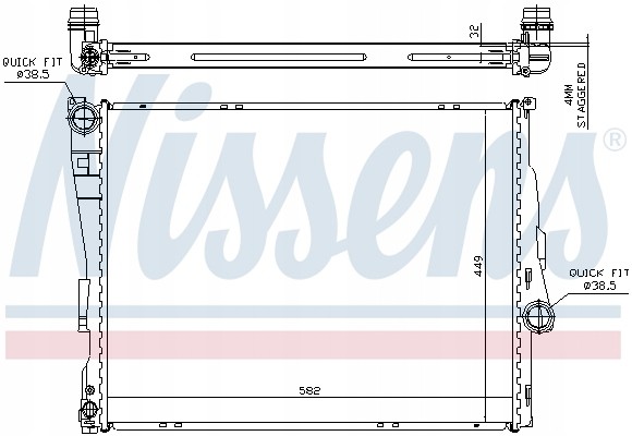 Nissens 60782A Радіатор, система охолодження двигуна nissens 60782a