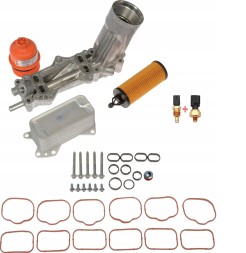 CHINA 68105583AF_ALU_QMP+68191356AB_MOPAR Комплект основи фільтра оливи з охолоджувачем + прокладки mopar jeep dodge 3.6 v6