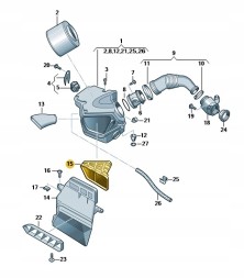 Audi OE 8R0129739 Audi oe новий повітрозабірник повітря мішок 8r0129739 a4 b8 a5 q5