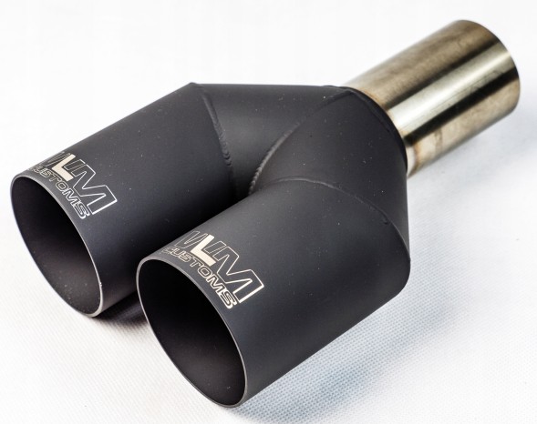WLM Customs WLM-BLK2x60 Подвійний витяжний наконечник WLM Black Y-PIPE 2x60 мм