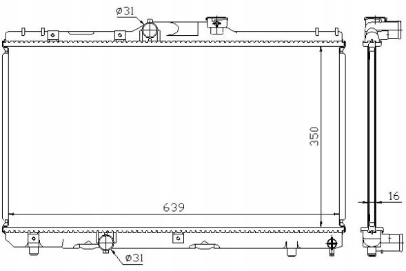 Nissens 64786A/NIS Nissens охолоджувач двигуна (з монтажними елементами + помічник водія #28