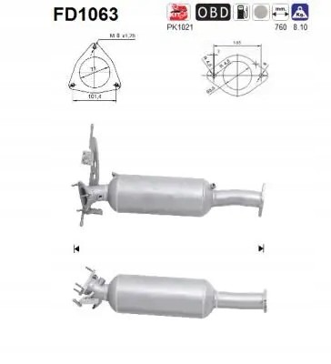 AS FD1063 Сажовий фільтр fap dpf fd1063 as volvo s60