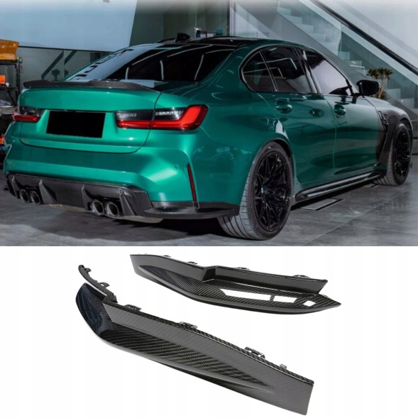 Китай 8743273504 НАКЛАДКИ ЗАДНІ БІЧНІ ДИФУЗОР СПОЙЛЕР OEM СТИЛІ BMW G80 G81 КАРБОН МПАКЕТ