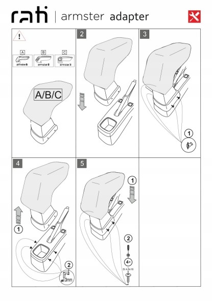 Rati C06798A Підлокітник з адаптером для Suzuki Swift, 2024- , ARM2-Black