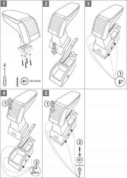 Rati Gra polo Підлокітник ARM2 VW Polo VI, 2017- ,Bx