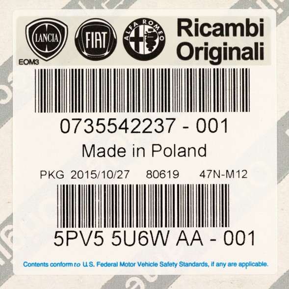 Fiat OE Решітка вентиляції панелі приладів права срібляста Fiat OE 735542237