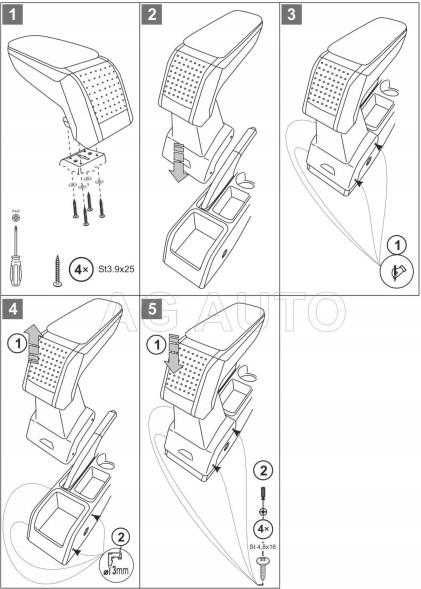 Rati C05421A Підлокітник RATI Стандарт тканина, VW Polo VI, 2017- ,