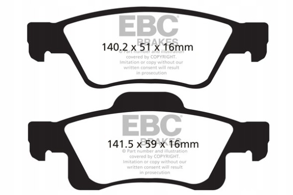 EBC DP41872R Гальмівні колодки yellowstuff ebc brakes dodge durango jeep grand cherokee