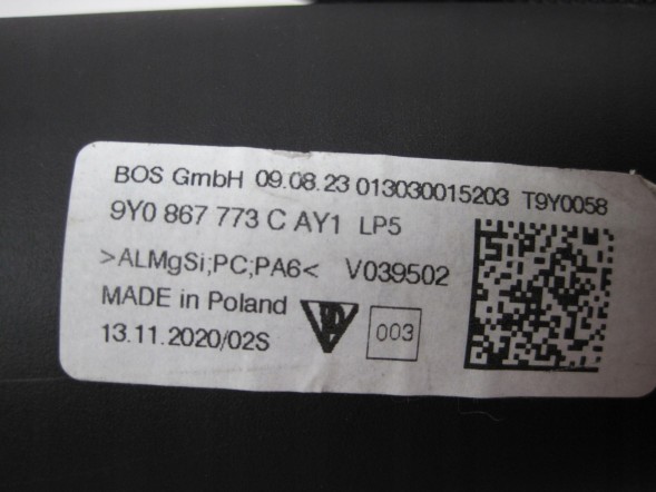 Porsche OE PORSCHE CAYENE Шторка багажника 9Y0867773C ЗАД