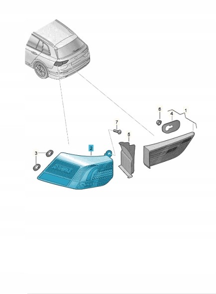 Volkswagen OE 5H0945096E Задня LED фара права ASO VW