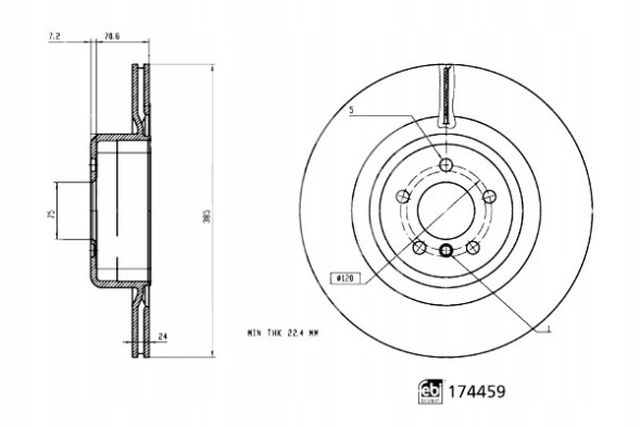 Febi bilstein 174459 Febi bilstein 174459 гальмівний диск