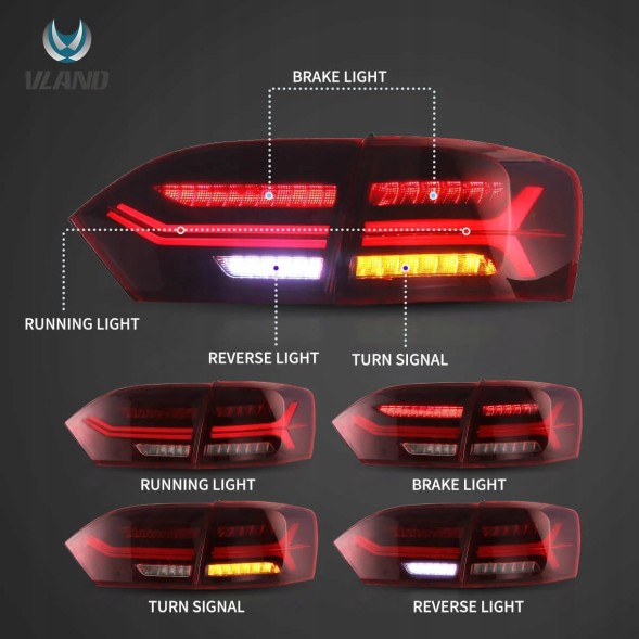 VLAND LDVWV8 9503910E mhm Лампи тиль ne kpl Vland Світлодіоди Динамічні Тюнінг VW Jetta VI 5c 6 2010-14