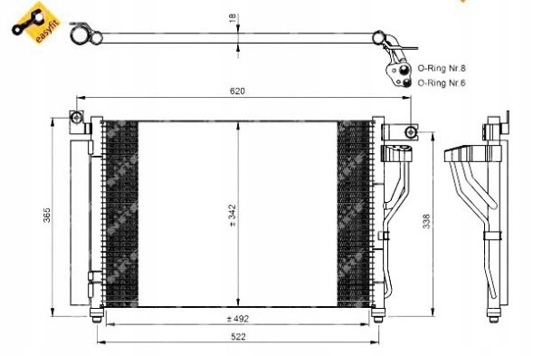 NRF 35964 NRF/GIFT Конденсатор кондиціонера hyundai accent 06- nrf + помічник водія #31