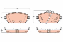 GDB2070 TRW Комплект гальмівних колодок з 4 шт дисків
