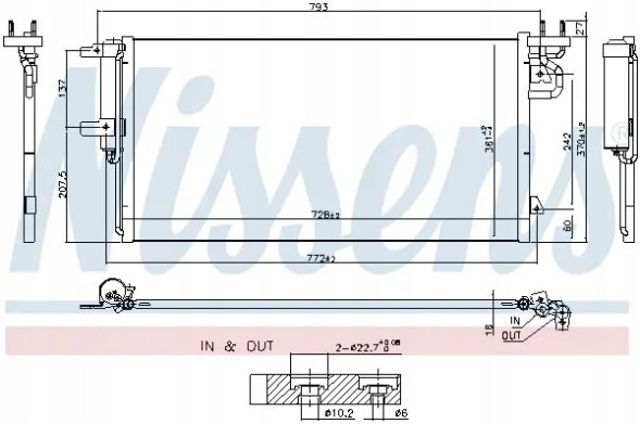 Nissens 940764 Конденсатор радіатора кондиціонування повітря 940764 nissens