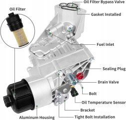 Китай 68525212AA МАСЛЯНИЙ ОХОЛОДЖУВАЧ З КОРПУСОМ Jeep Grand Cherokee WK2 - 3,0 2014-2021