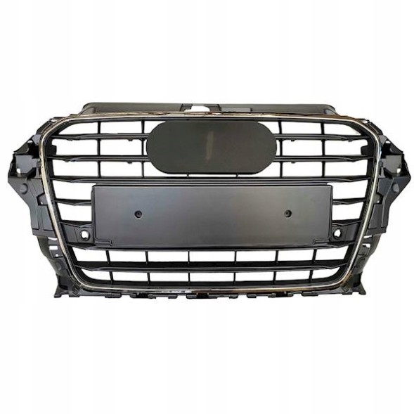 AutoDor D036773 AUDI A3 8V 2012- АТРАПА ПЕРЕДНЯ ГРИЛЬ СРІБНА ЦЕНТРАЛЬНА ХРОМ 8V3853651H