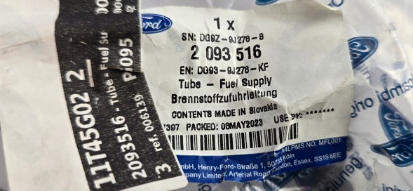 Ford OE DG93-9J278-KE Паливний шнур mondeo mk5 2,0l duratorq 180 км- 2675022 _ dg93-9j278-кг