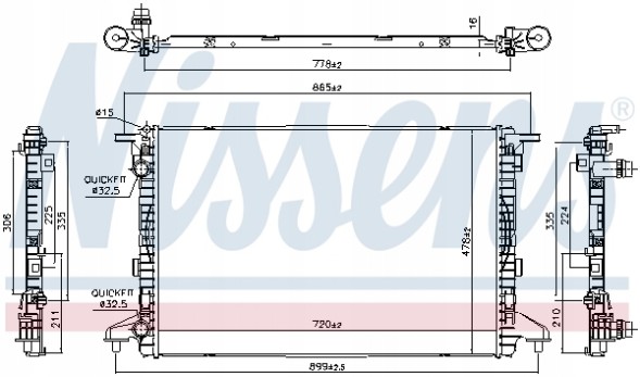 Nissens 606463 Радіатор, система охолодження двигуна nissens 606463