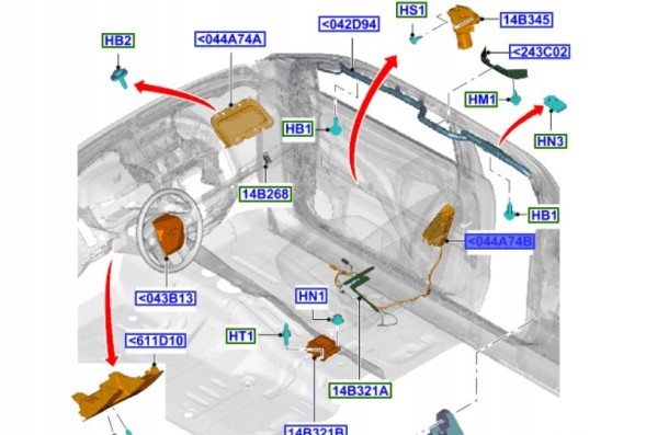 Ford OE 2317966 Бічна подушка безпеки пасажирського сидіння Ford Ra